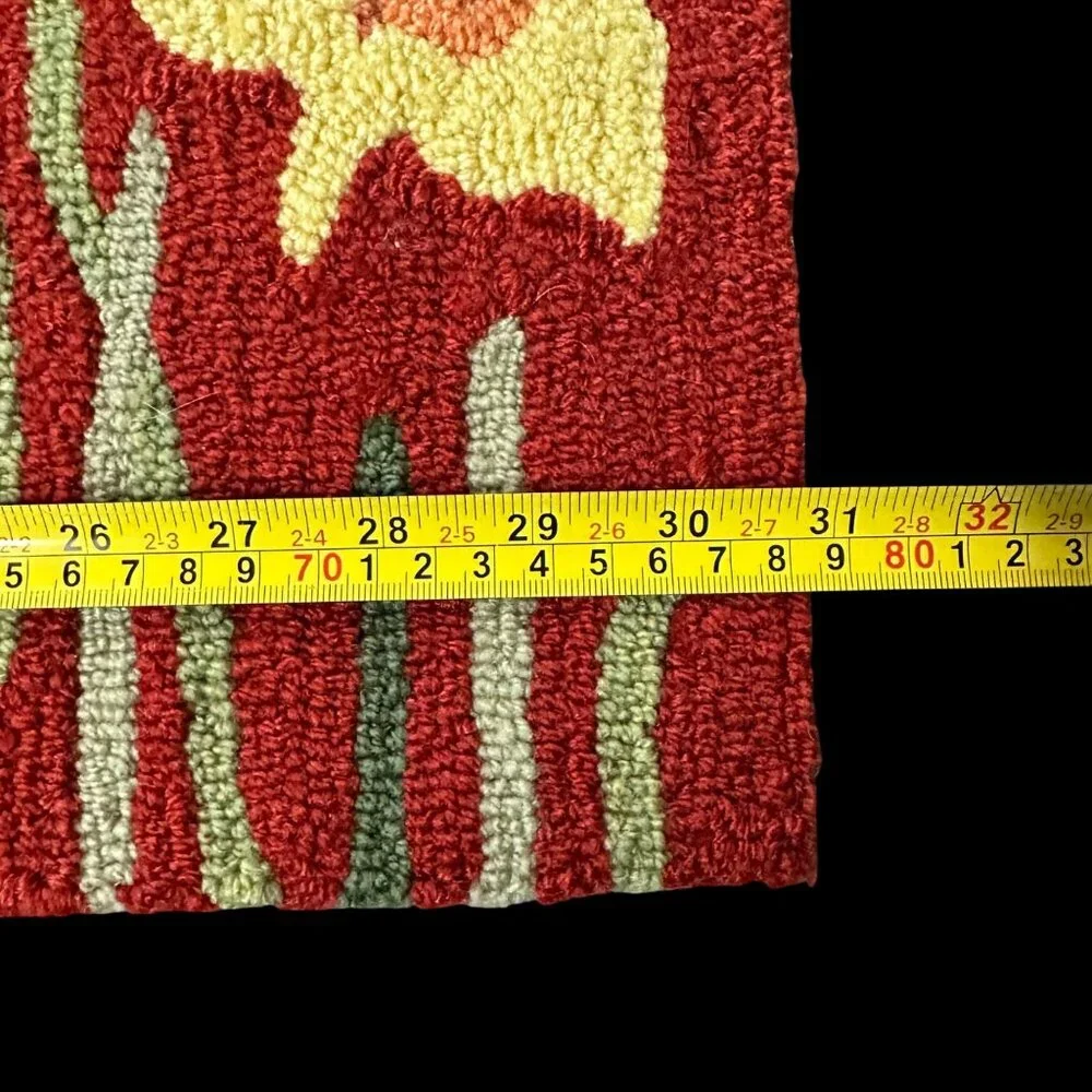 Indoor Outdoor Rug Liora Manne Frontporch Daffodil Red Hand Tufted 20x30 Floral